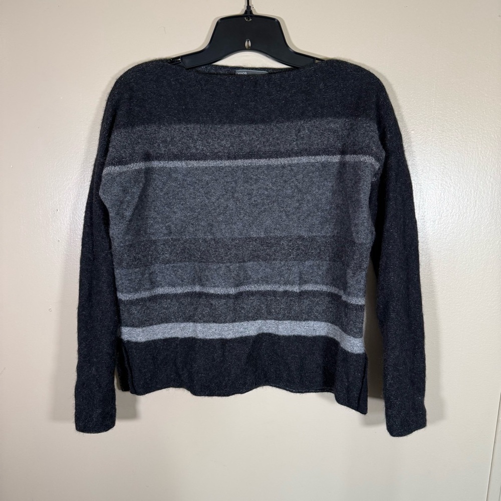 Vince Wool Cashmere Striped Black Sweater Size XS